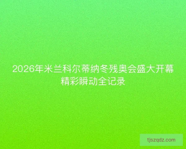 2026年米兰科尔蒂纳冬残奥会盛大开幕精彩瞬动全记录