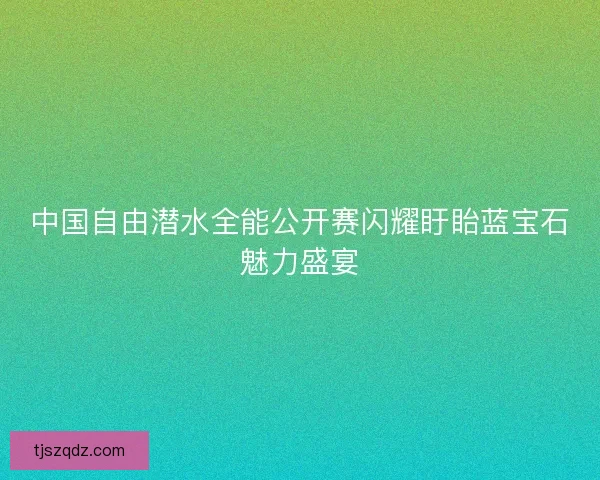 中国自由潜水全能公开赛闪耀盱眙蓝宝石魅力盛宴