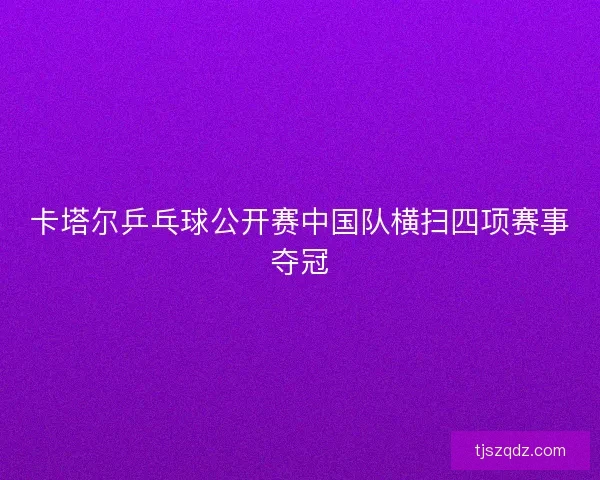 卡塔尔乒乓球公开赛中国队横扫四项赛事夺冠